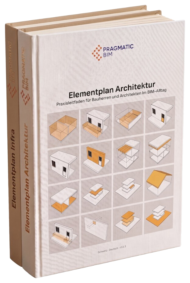 Due volumi Elementplan, architettura davanti e infrastruttura dietro